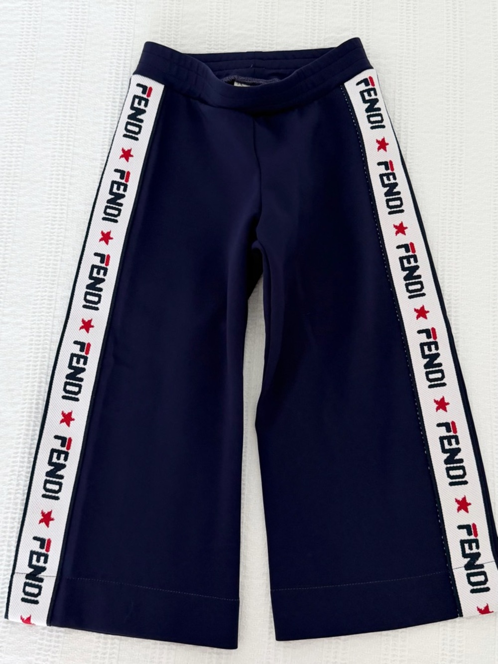 Fendi Navy Blue Kids Logo Pants 3T